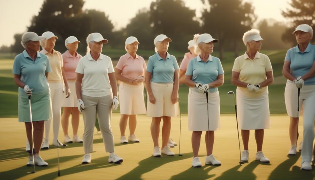 senior women golfers training